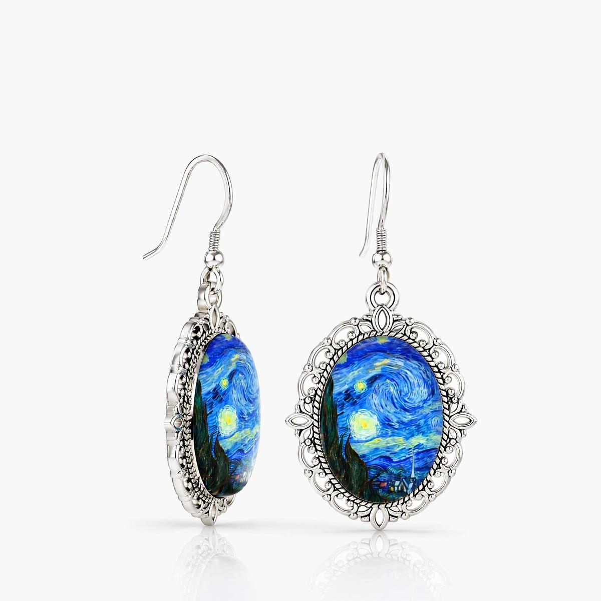 Vintage Oval Drop Earrings