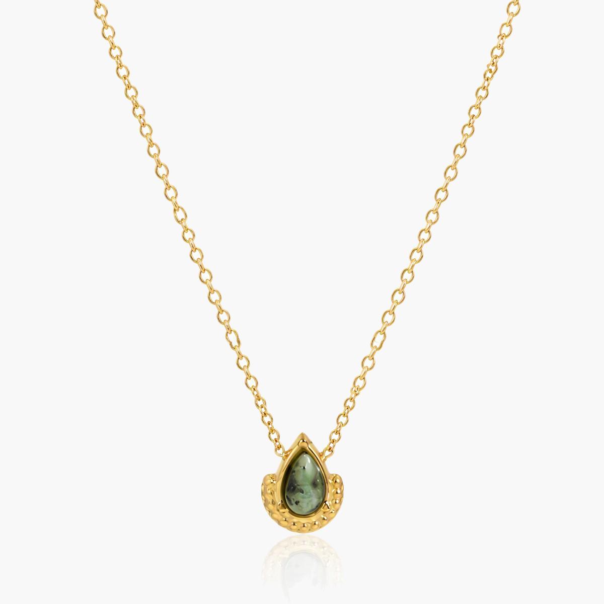 Dainty Teardrop Stone Pendant Necklace