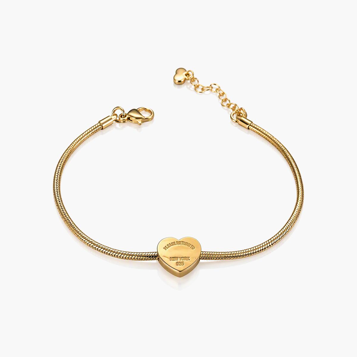 Heart Charm Snake Chain Necklace