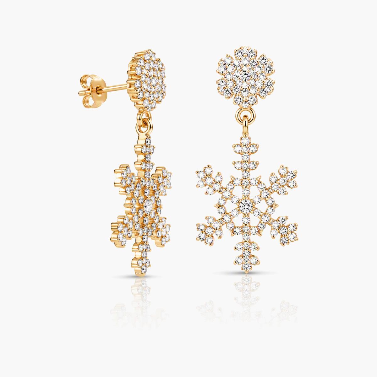 Elegant Snowflake Drop Earrings