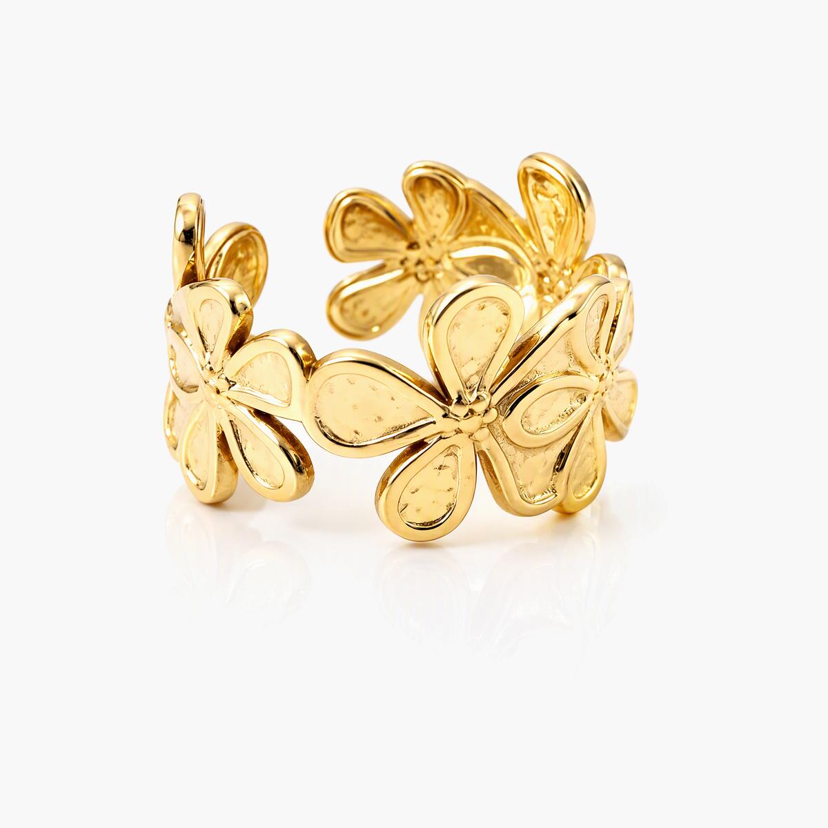 Flower Open Cuff Ring