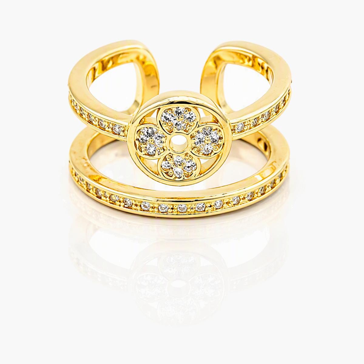 Trendy Four-Leaf Clover Open Ring