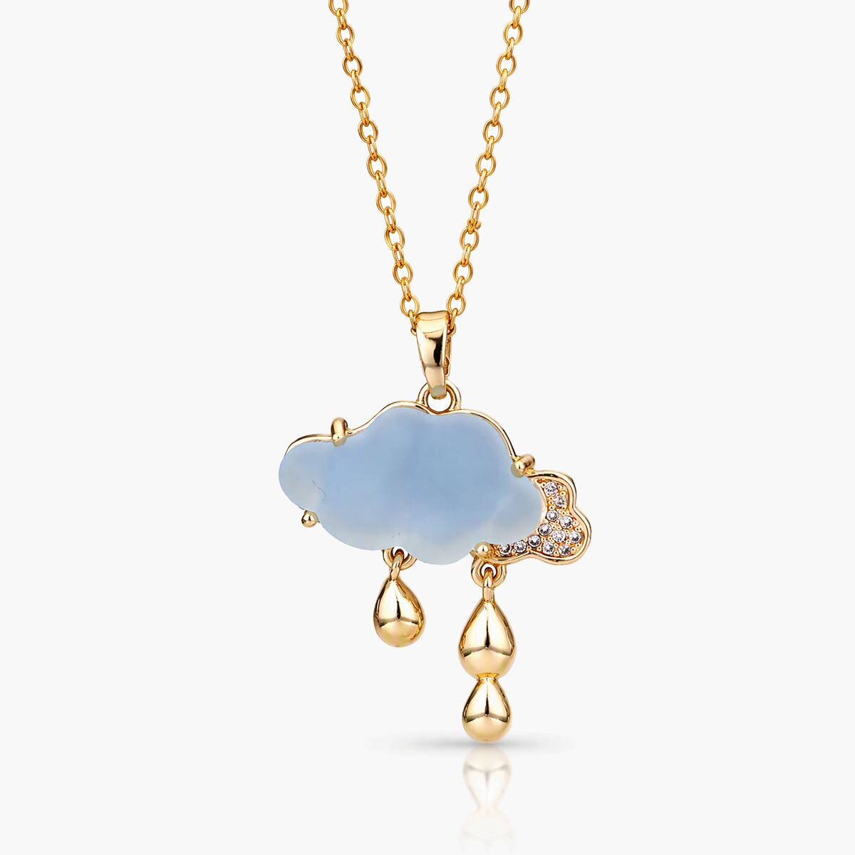 Cute Cloud Teardrop Pendant Necklace