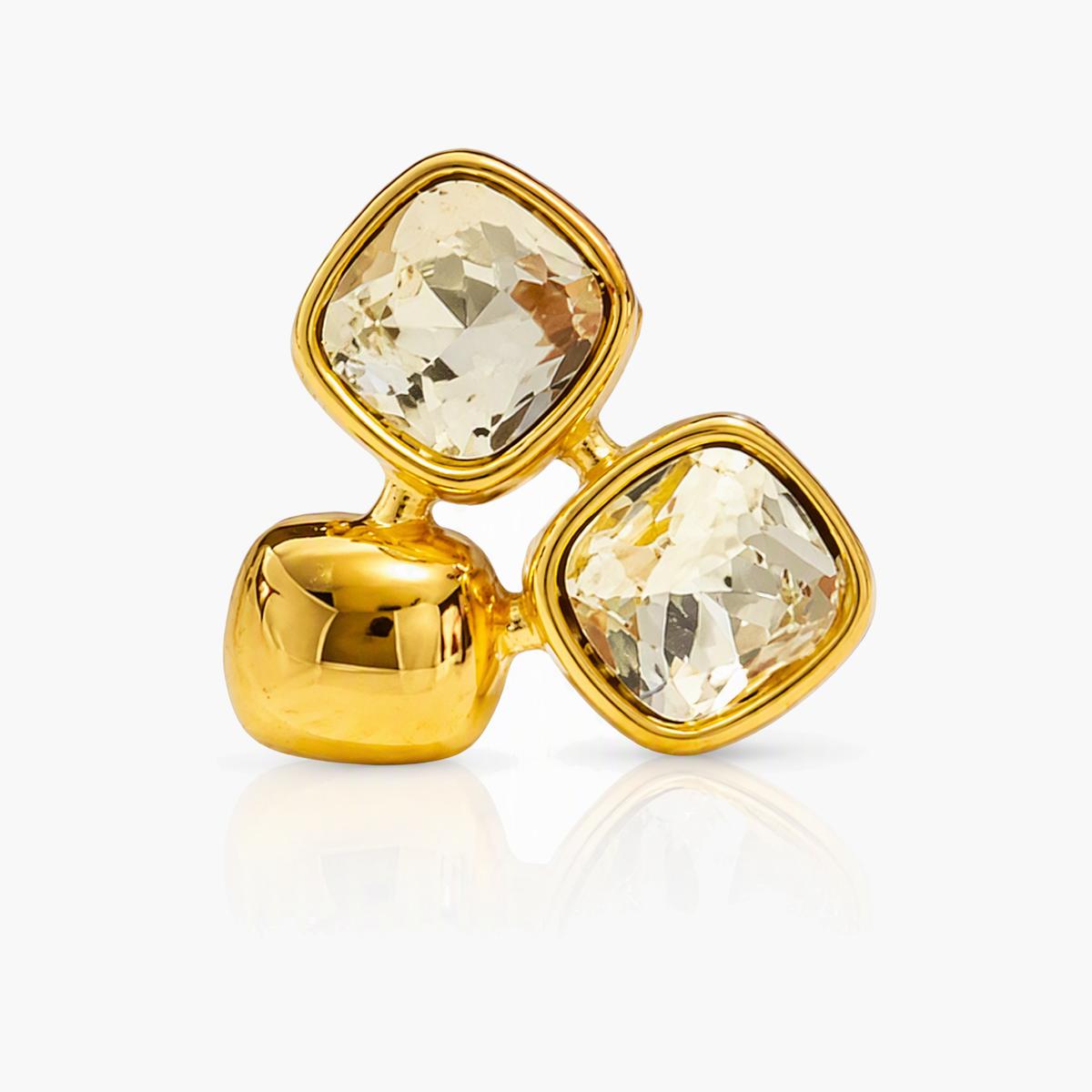 Trendy Three-Stone Cluster Stud Earrings