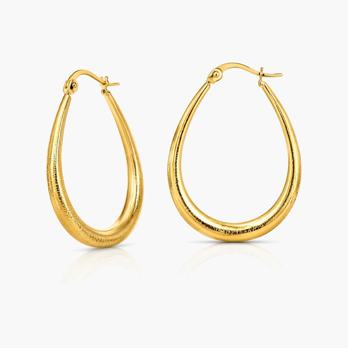 Textured Teardrop Hoop Earrings