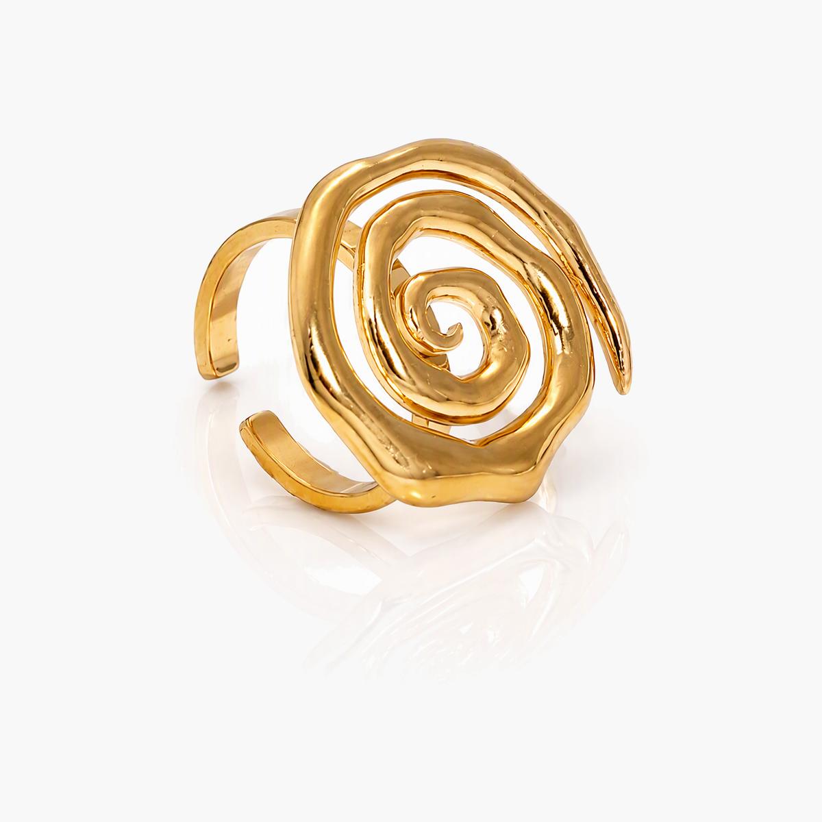 Rose Spiral Open Ring