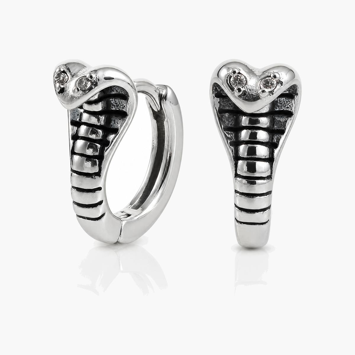 Snake Head Huggie Earrings