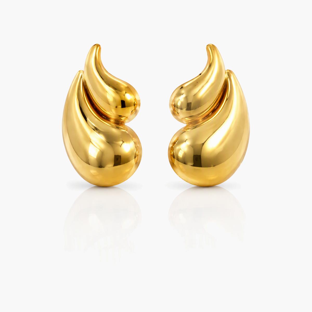 Textured Leaf Stud Earrings