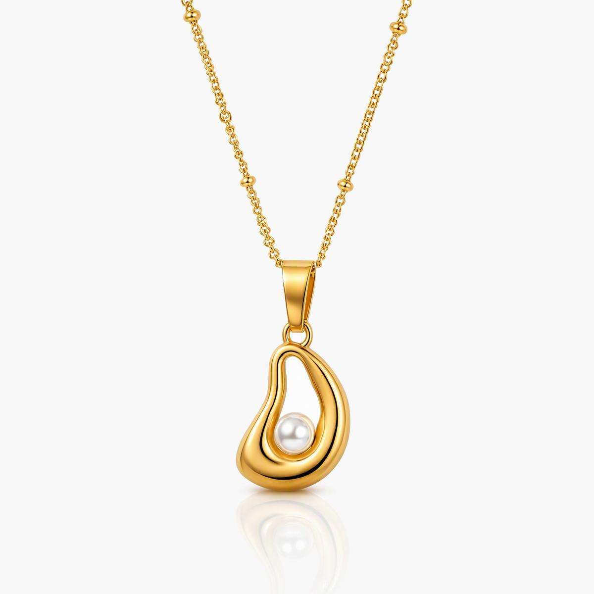 Dainty Teardrop Pearl Pendant Necklace