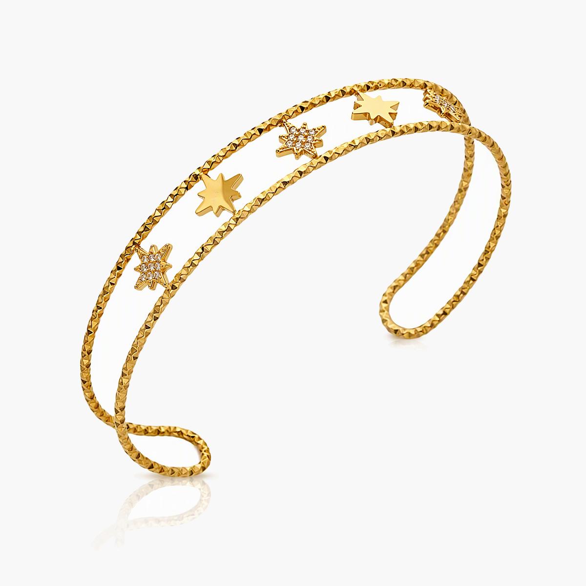 Dainty Star Charm Open Bangle