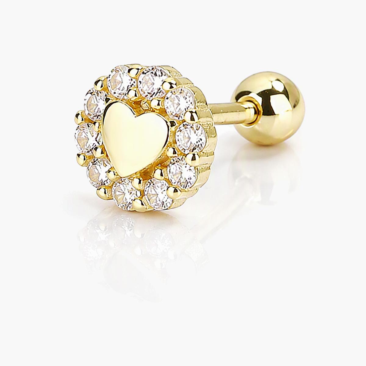 Cute Heart Halo Stud Earrings