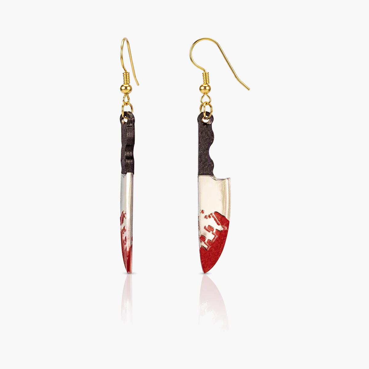 Trendy Bloody Knife Drop Earrings