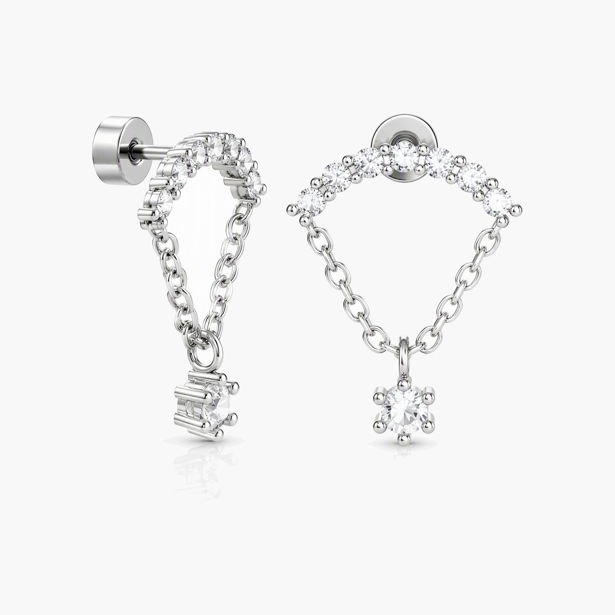 Dainty Heart Chain Drop Earrings