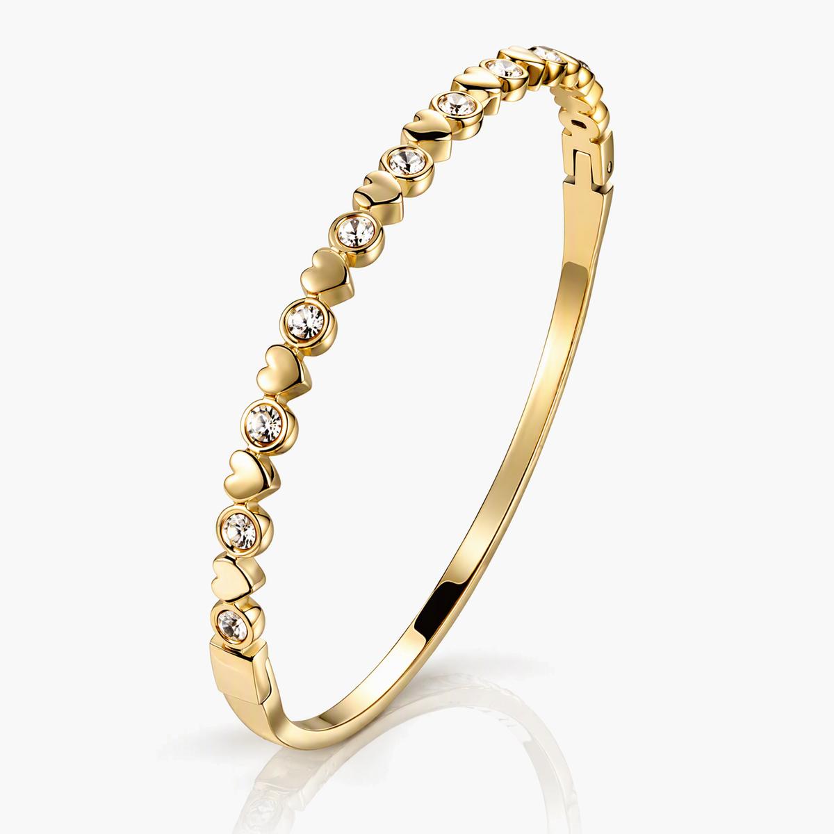 Elegant Heart Charm Bangle