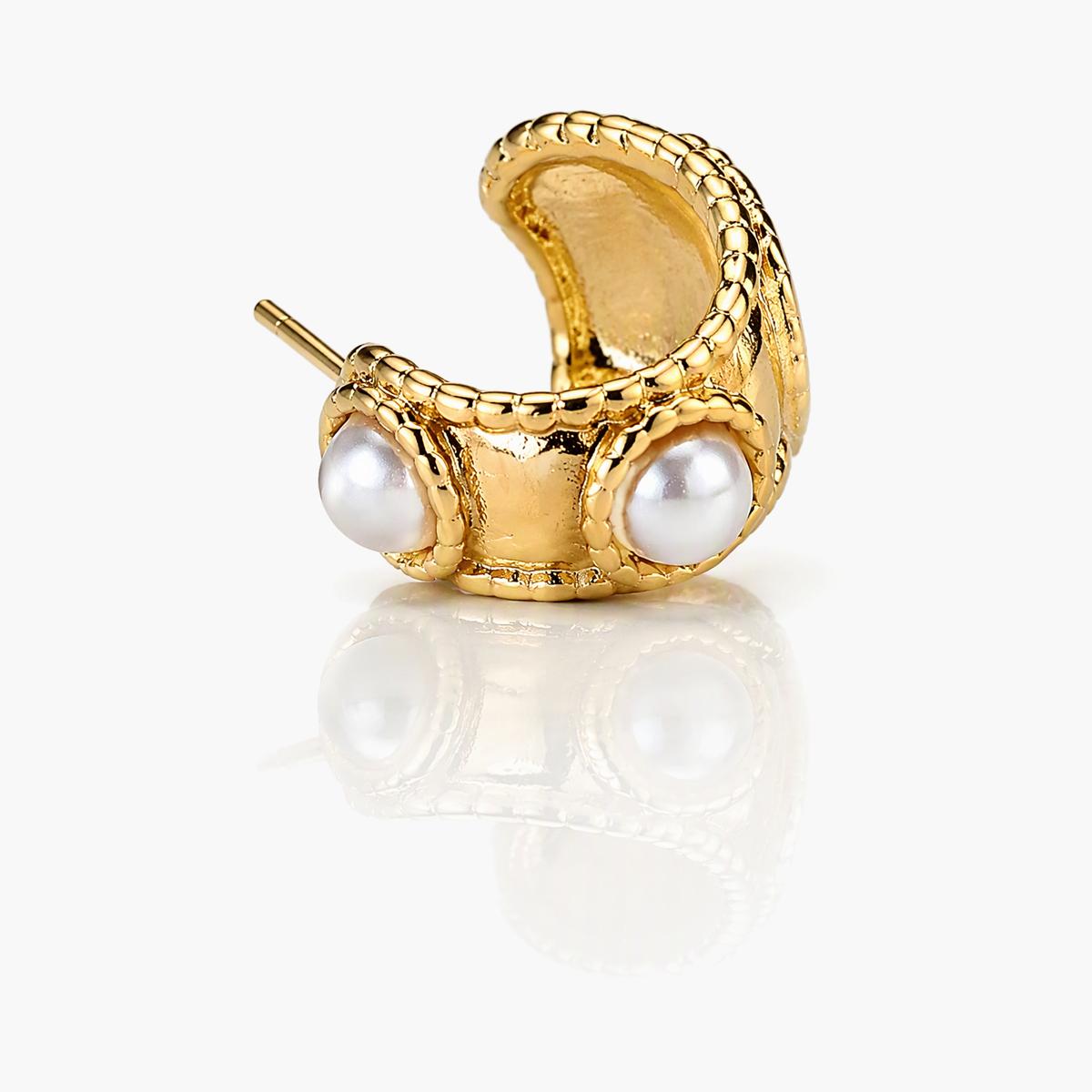Vintage C-Shaped Hoop Earrings