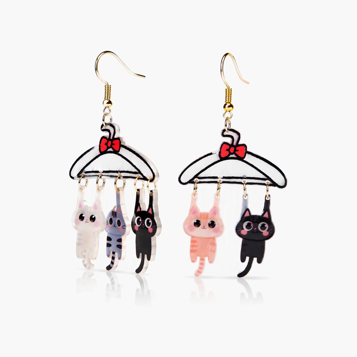 Cute Cat Hanger Drop Earrings