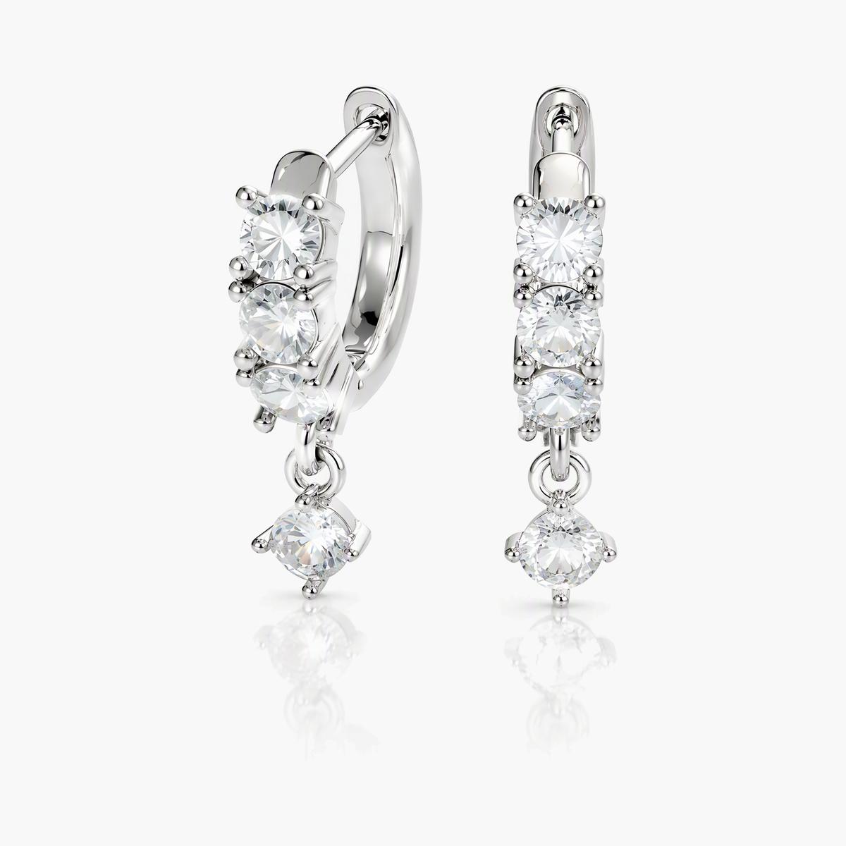 Trendy Cross Charm Huggie Earrings
