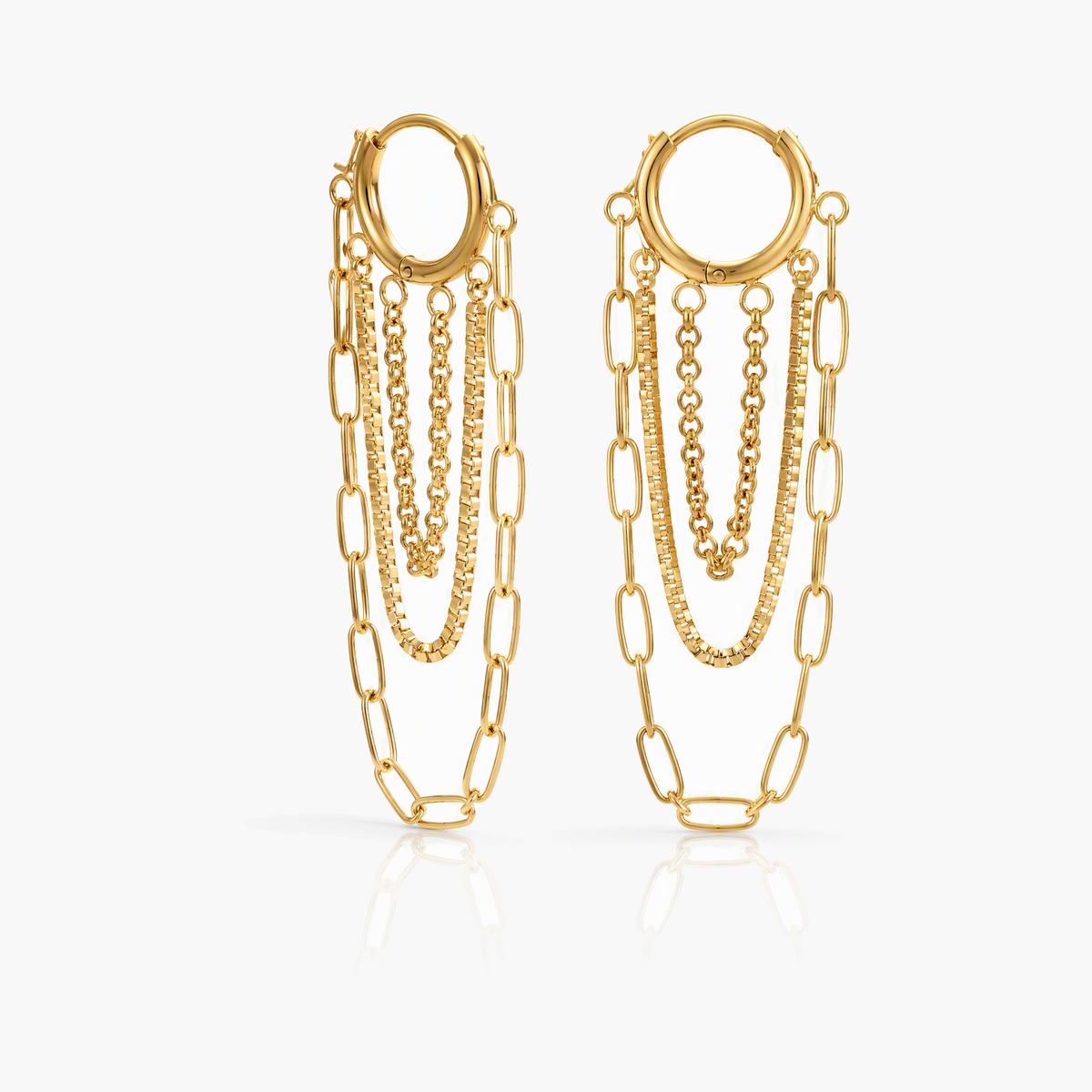 Trendy Multi-Chain Hoop Earrings