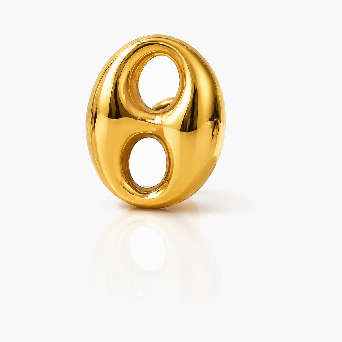 Chunky Double Oval Link Stud Earrings