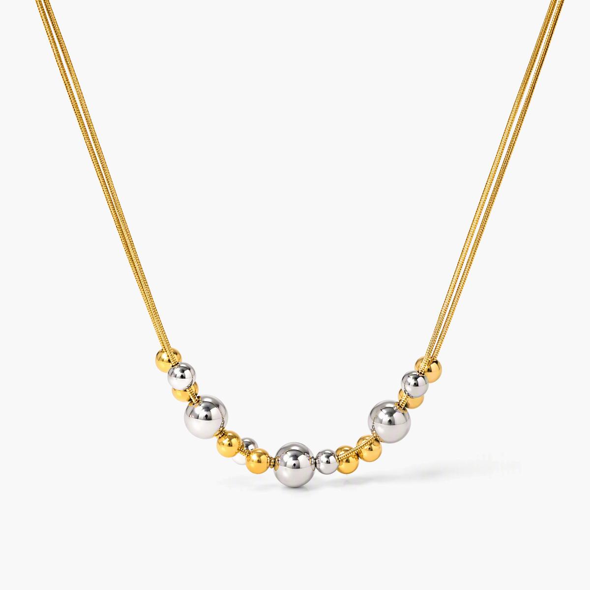 Trendy Multi-Bead Snake Chain Necklace