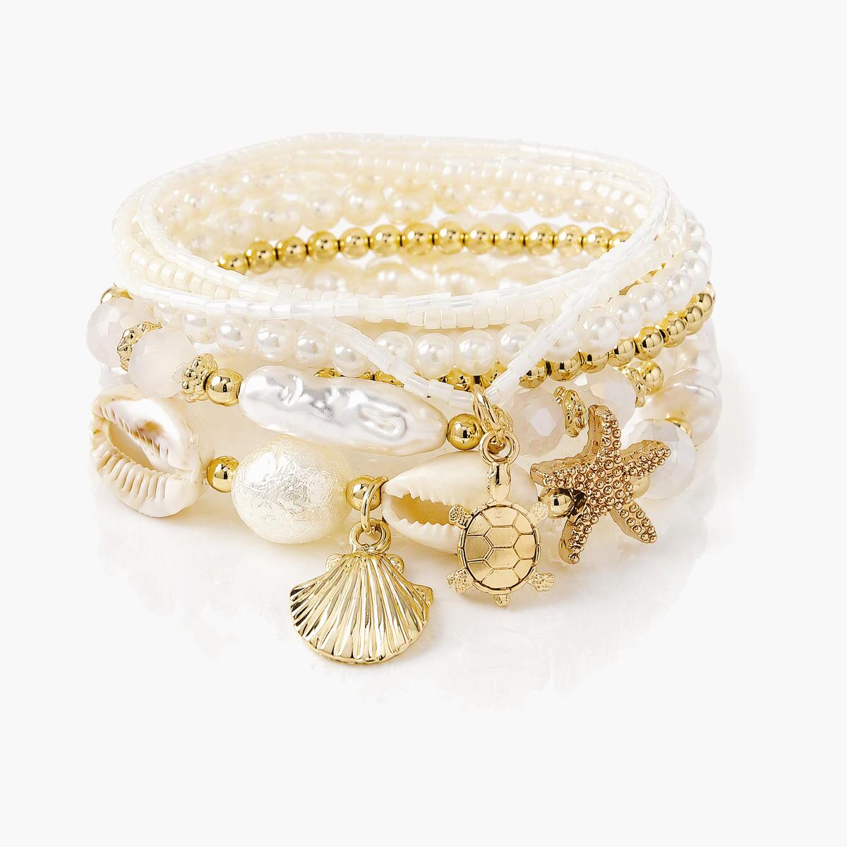 Boho Shell & Starfish Charm Bracelet