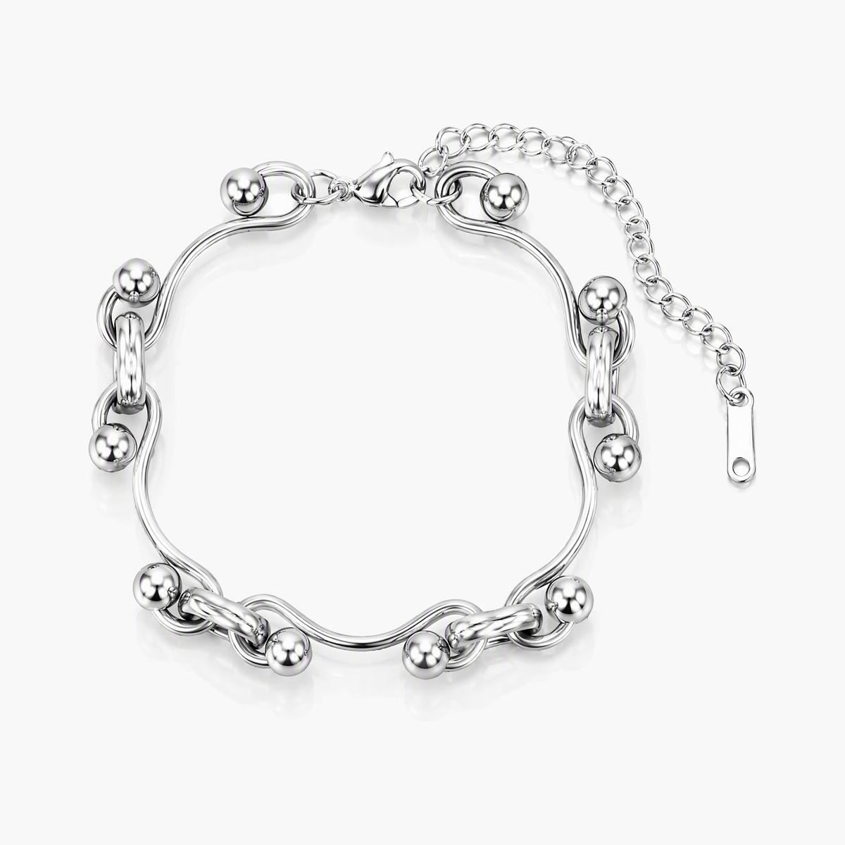 Dainty Beaded Link Chain Bracelet
