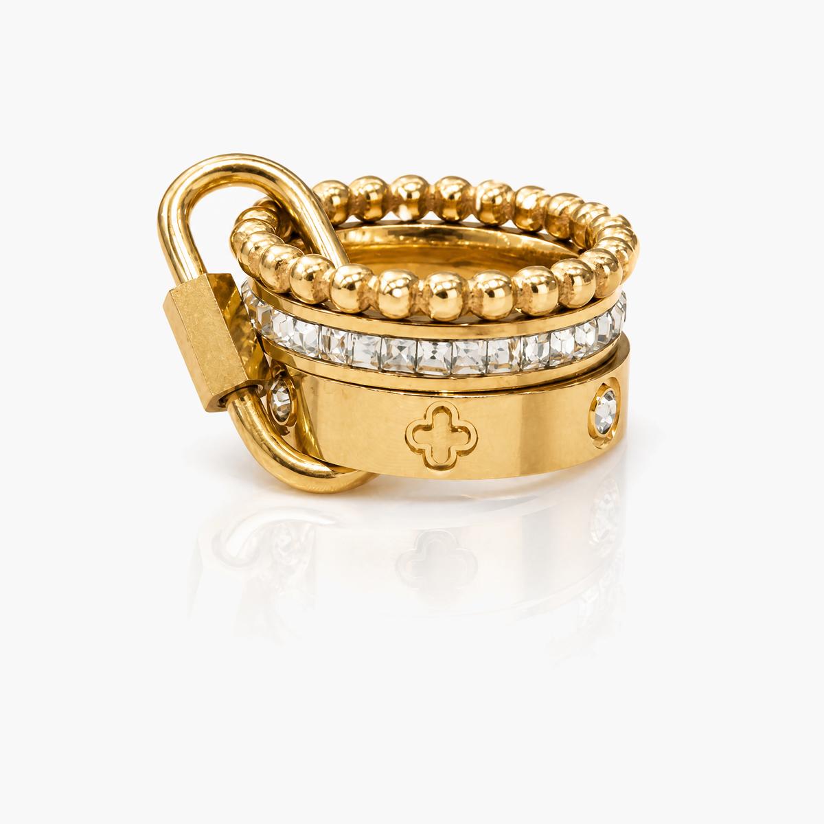 Trendy Heart Padlock Ring