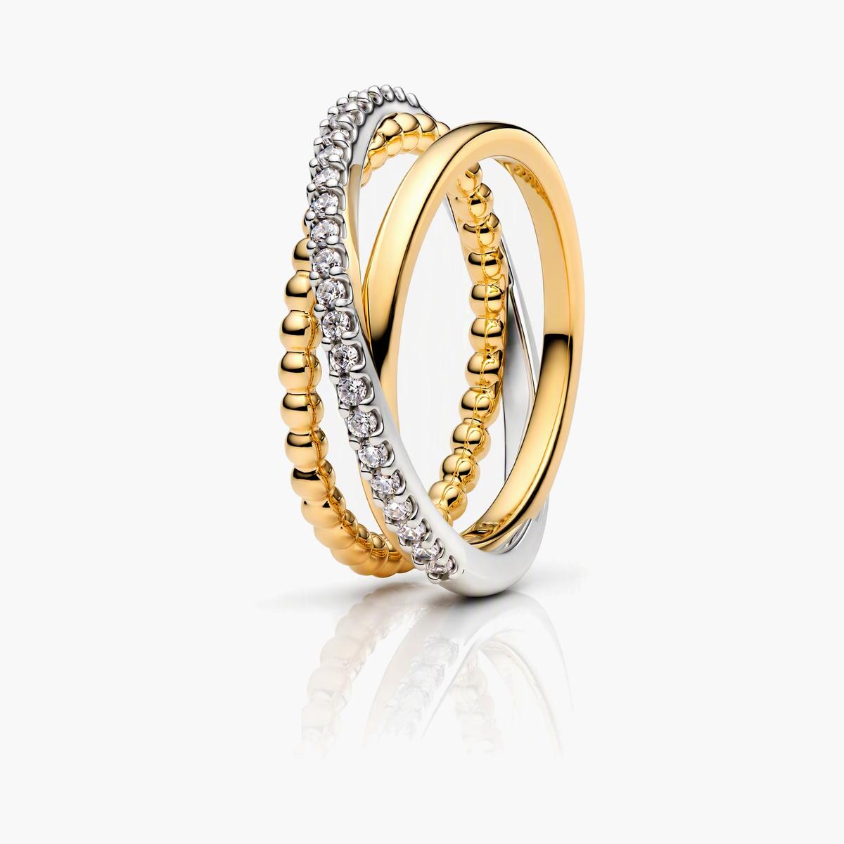 Intertwined Beaded Band Ring