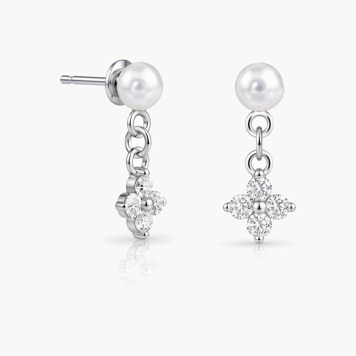 Dainty Four-Leaf Clover Drop Earrings