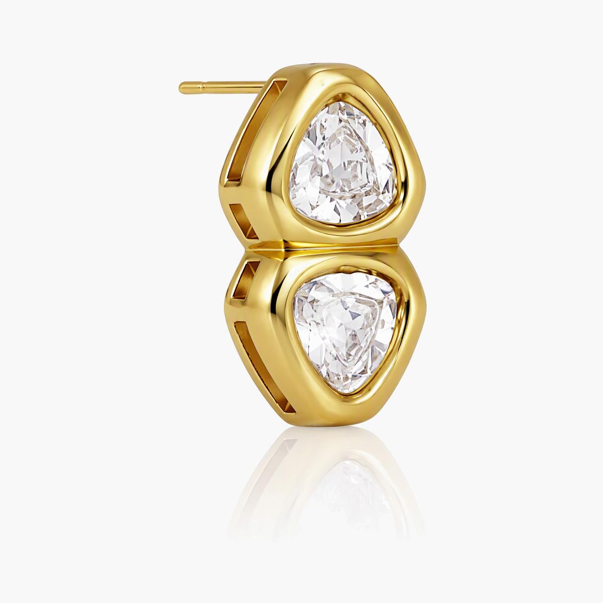 Double Triangle Stone Stud Earrings