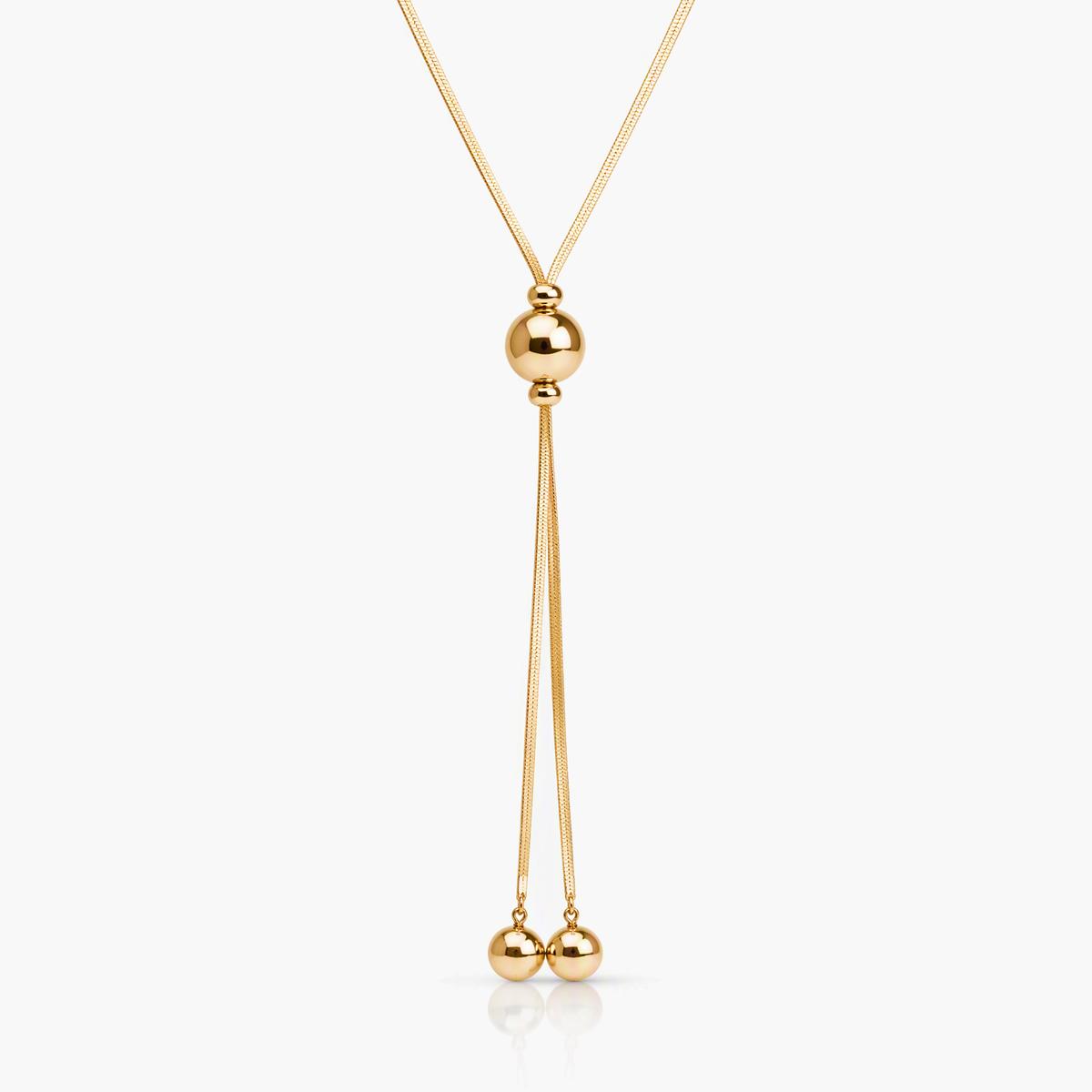 Elegant Sphere Lariat Necklace