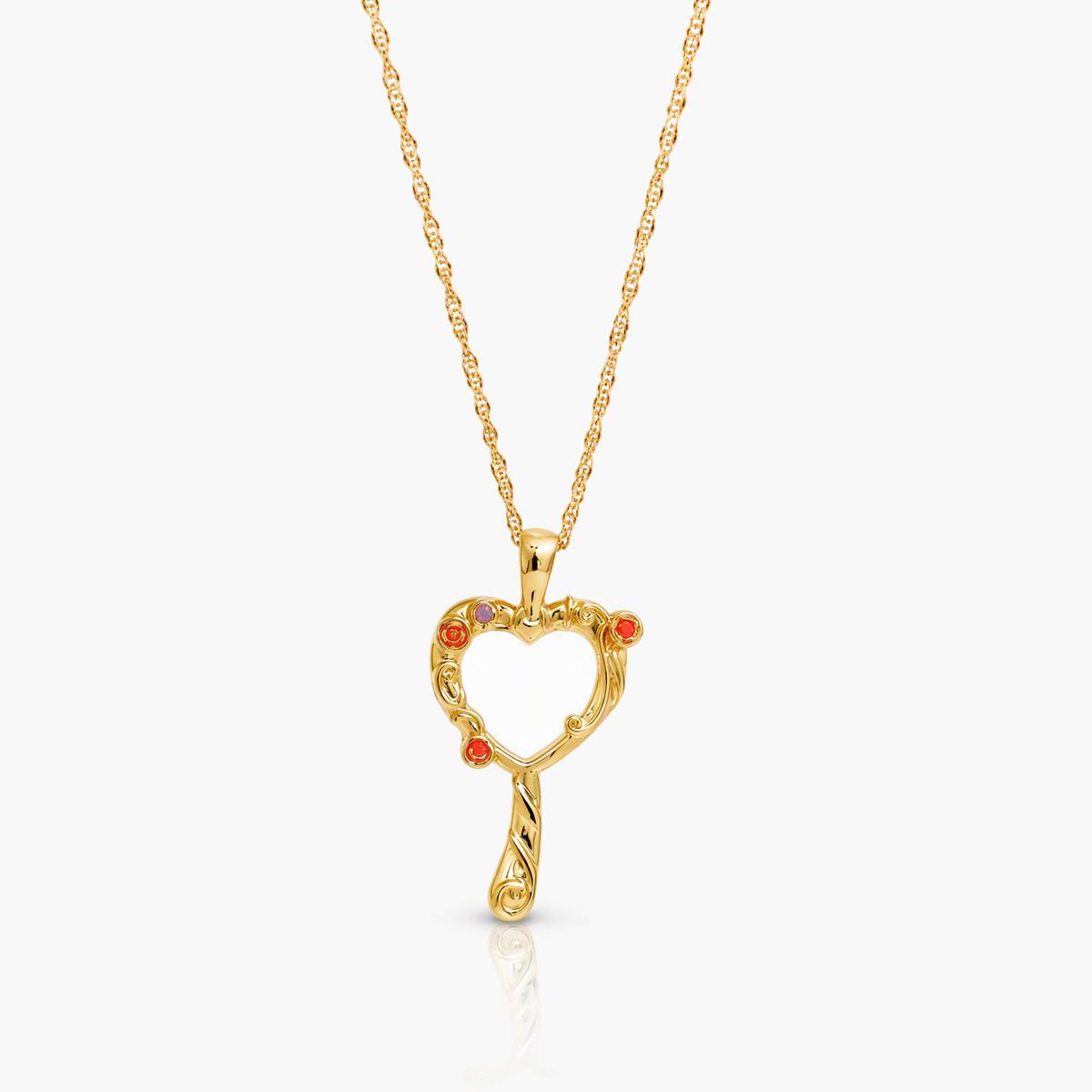 Cute Heart Hand Mirror Necklace