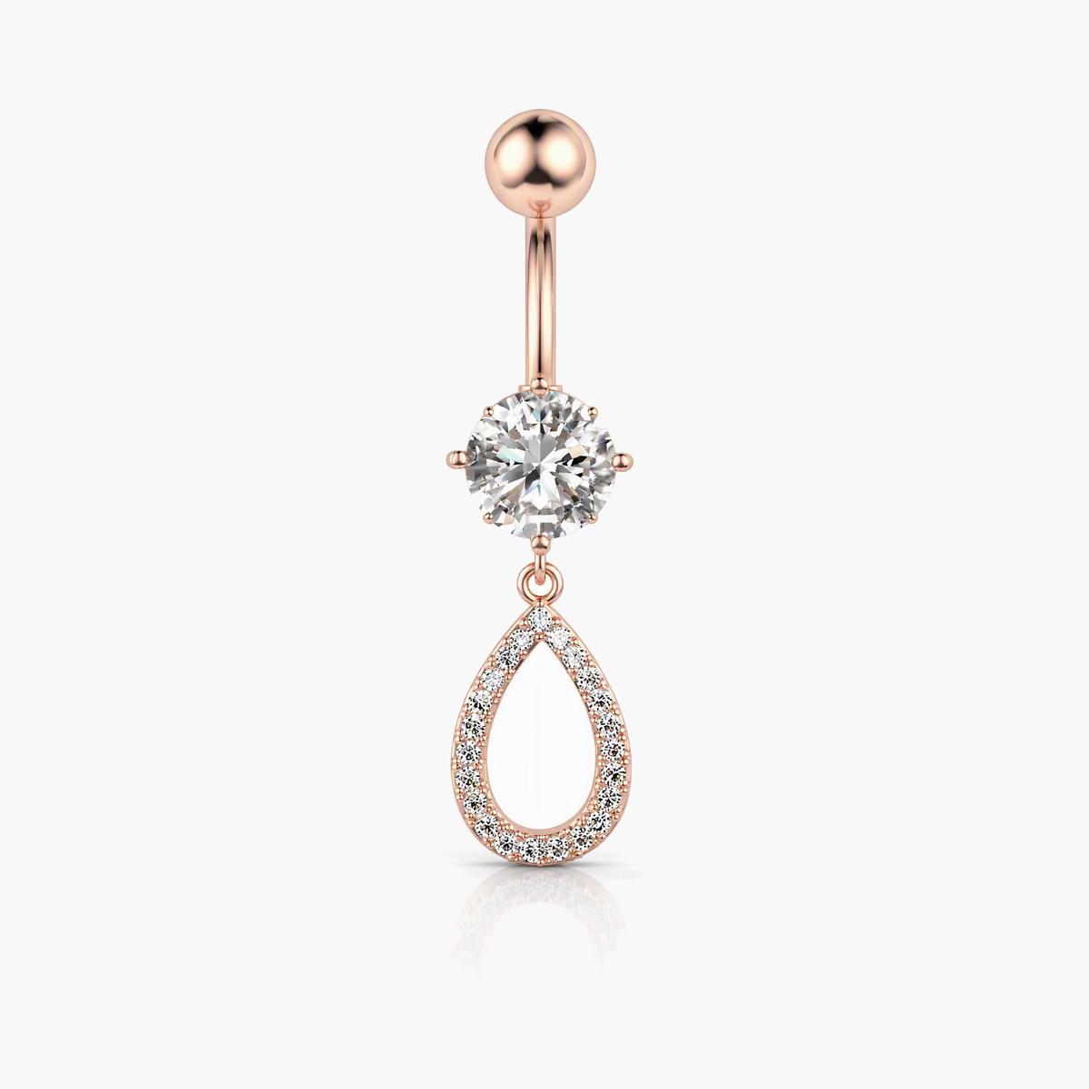 Elegant Teardrop Dangle Belly Ring