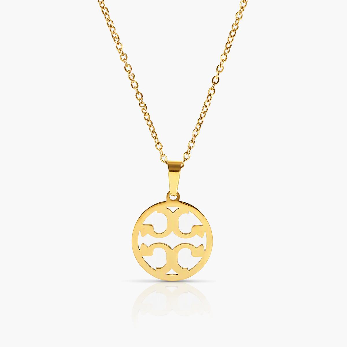 Elegant Circle Disc Pendant Necklace