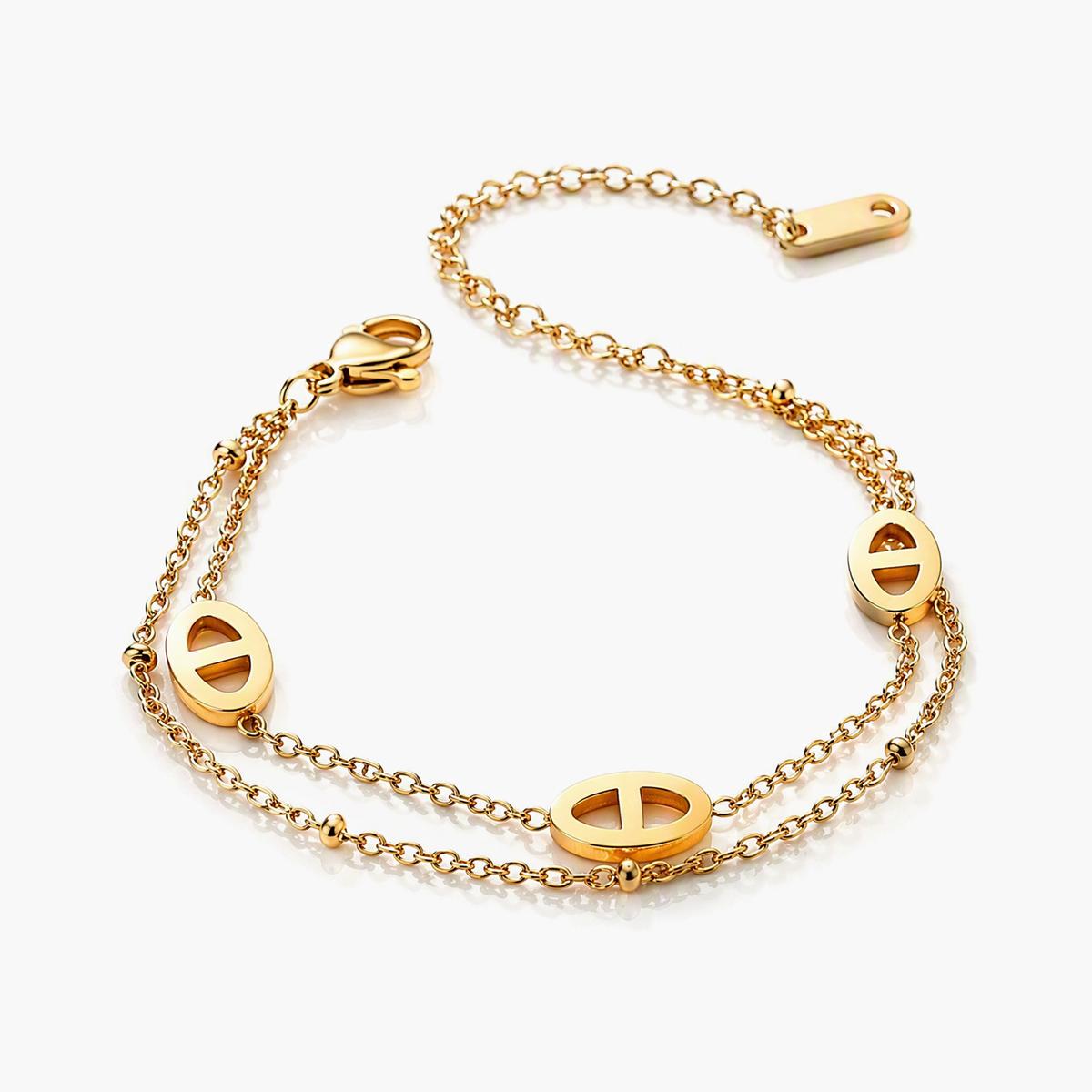 Dainty Oval Charm Bracelet