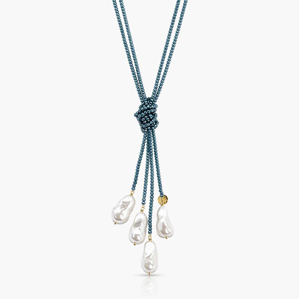 Boho Love Knot Pearl Necklace