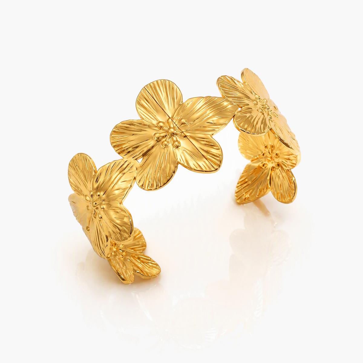 Flower Open Cuff Bracelet