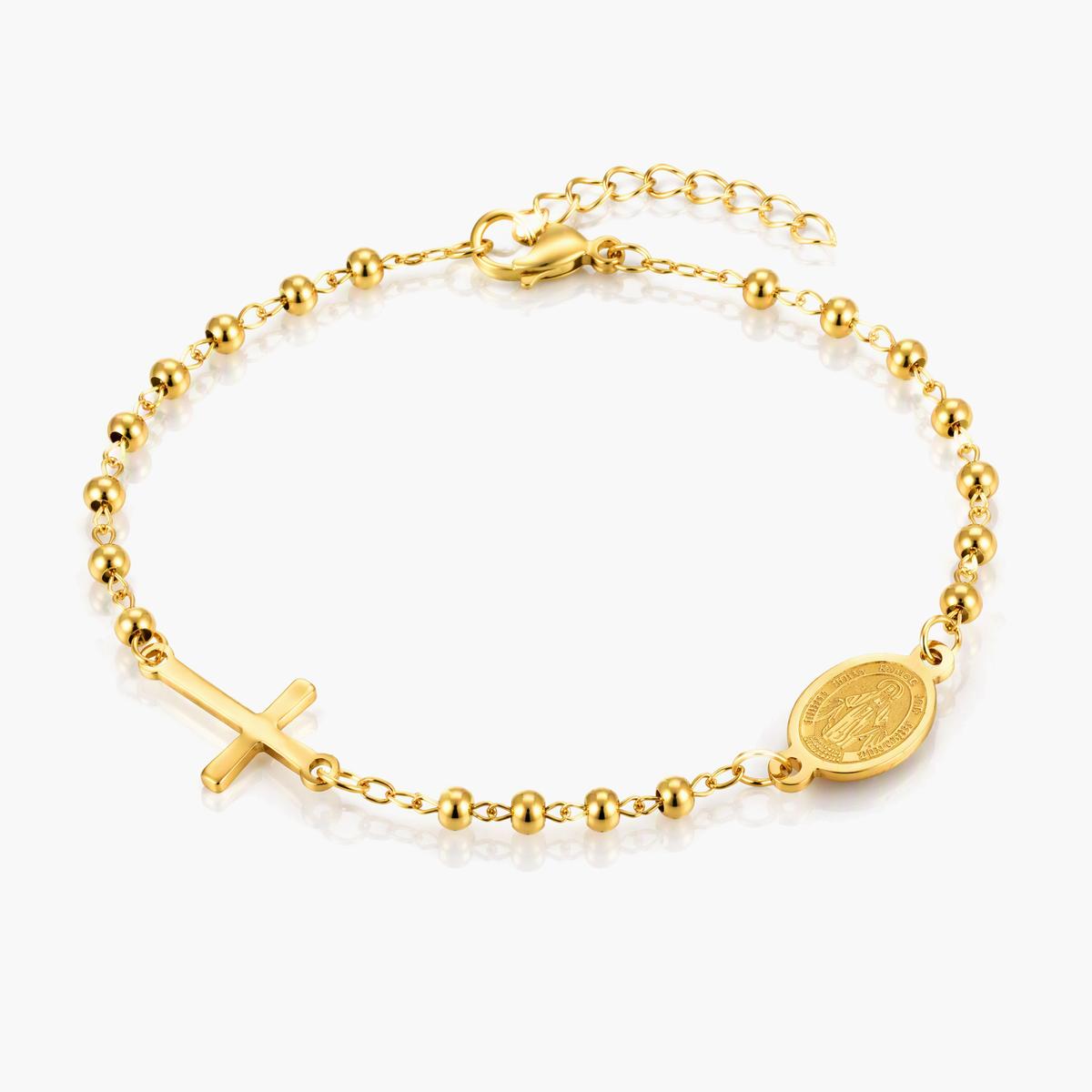Dainty Oval Medal Charm Bracelet