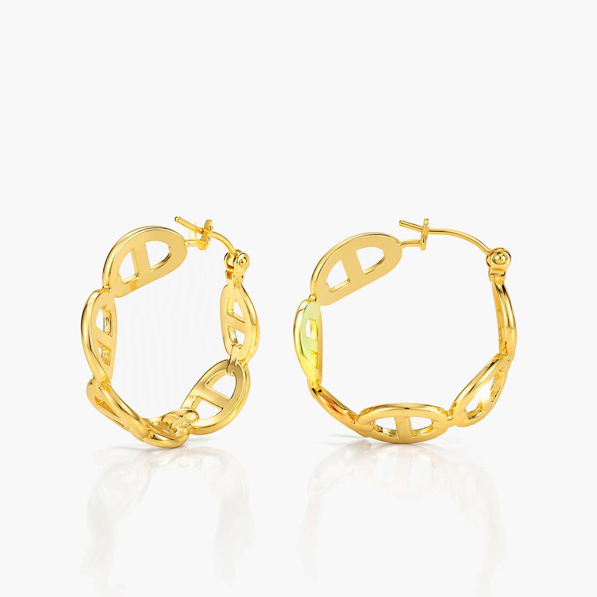 Oval Link Hoop Earrings