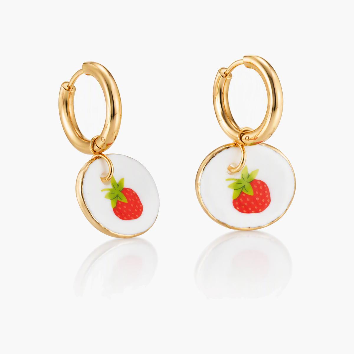 Cute Teacup Charm Huggie Earrings