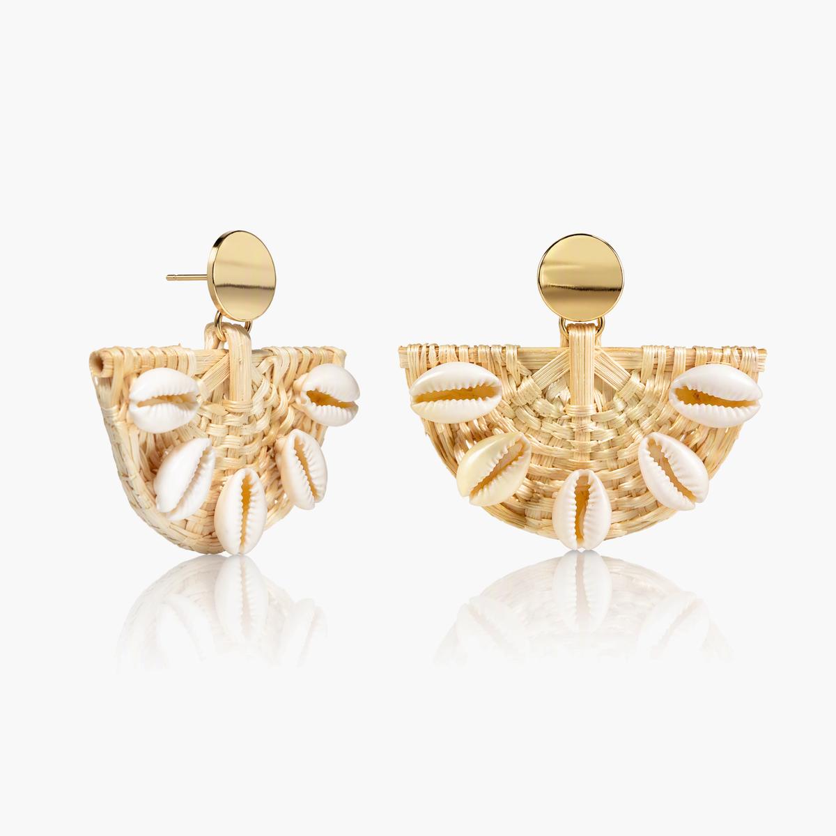 Boho Shell Fan Earrings