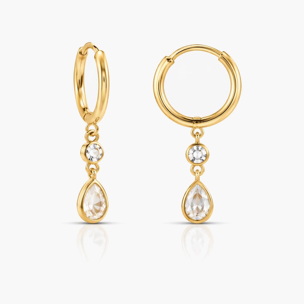 Heart & Teardrop Charm Earrings