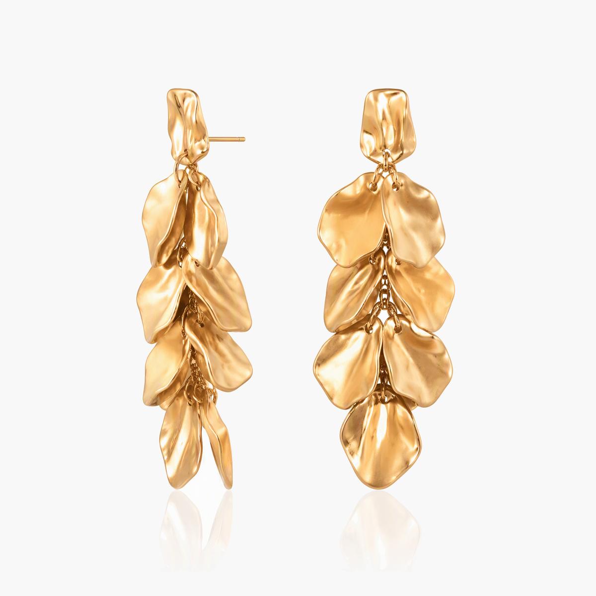 Trendy Layered Leaf Drop Earrings