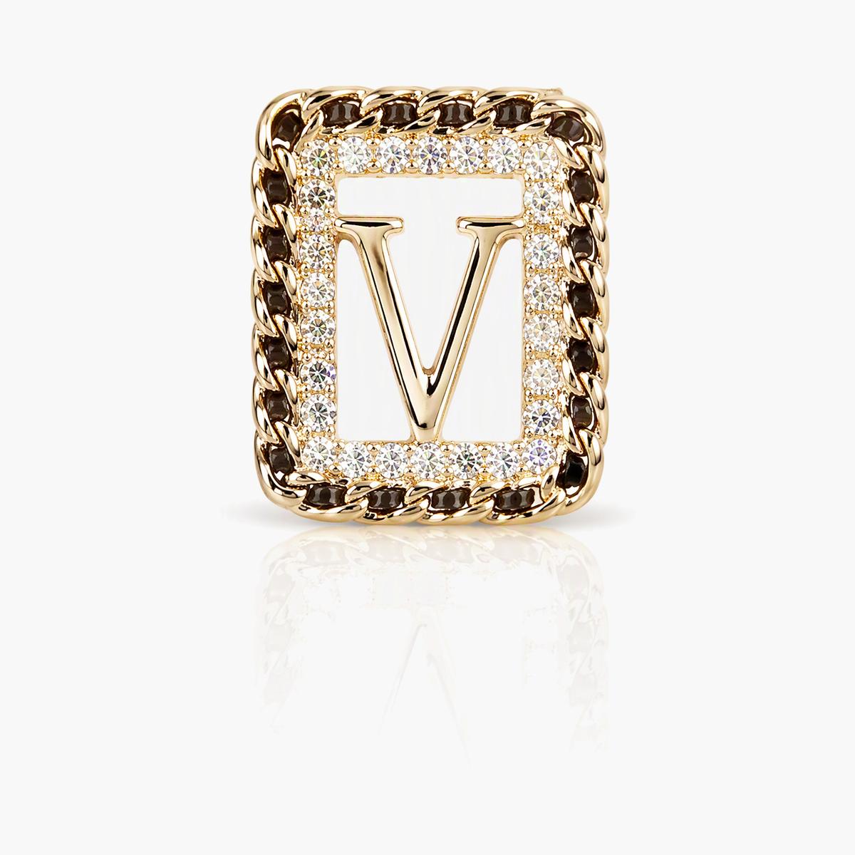 Square Letter V Stud Earrings