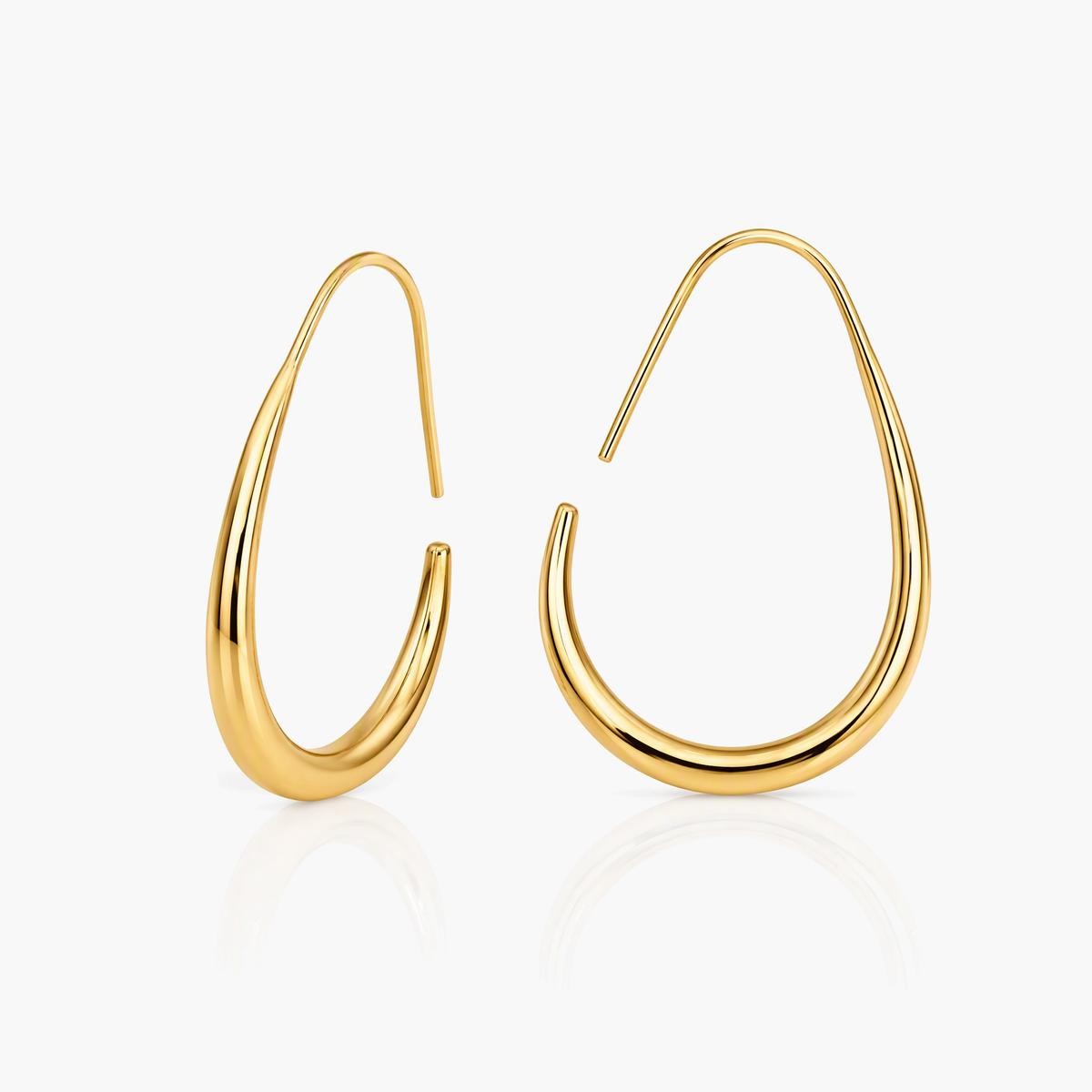 Open Teardrop Hoop Earrings