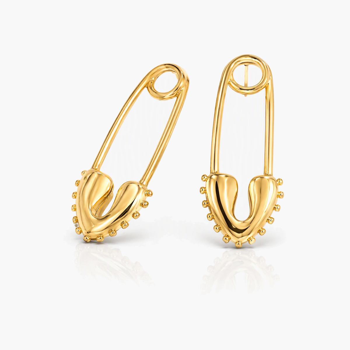 Safety Pin Drop Earrings