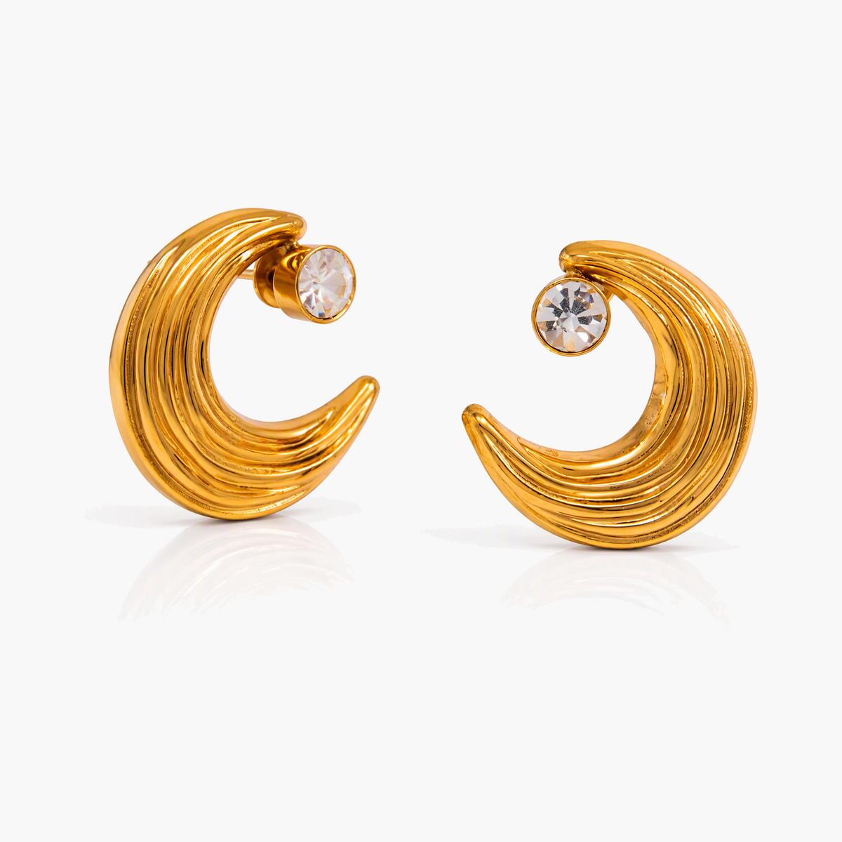 Crescent Moon Stud Earrings
