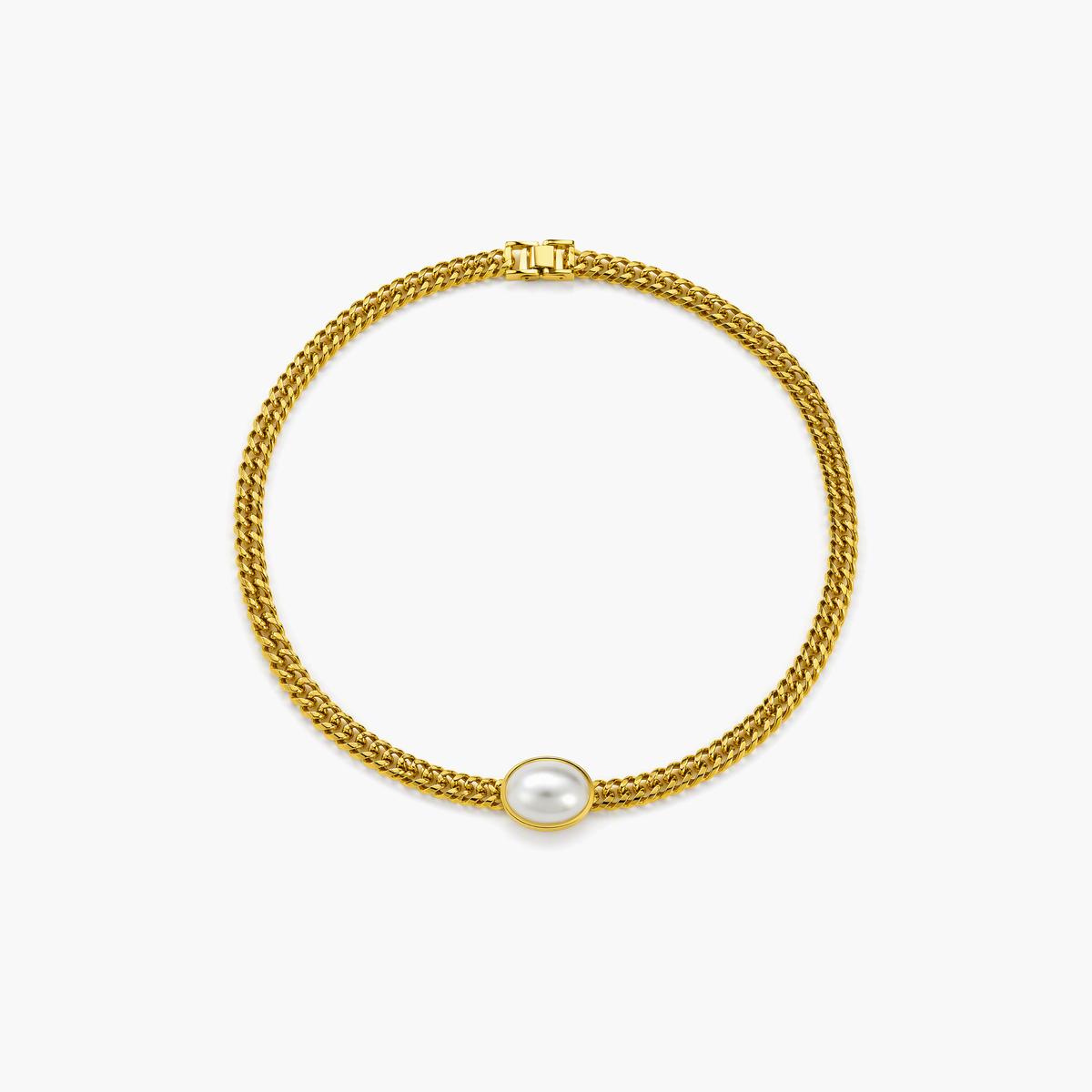Elegant Oval Pearl Necklace