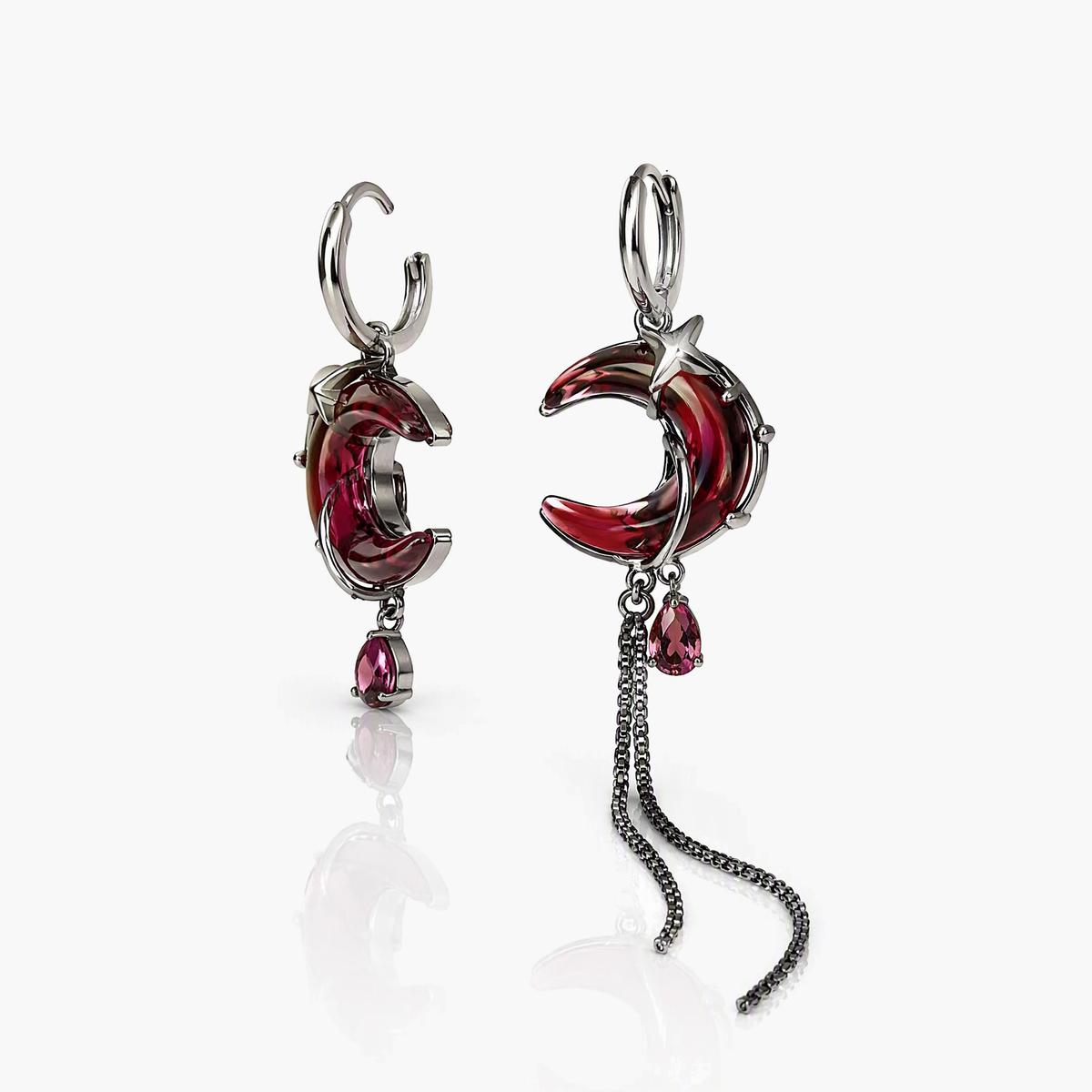 Crescent Moon Drop Earrings