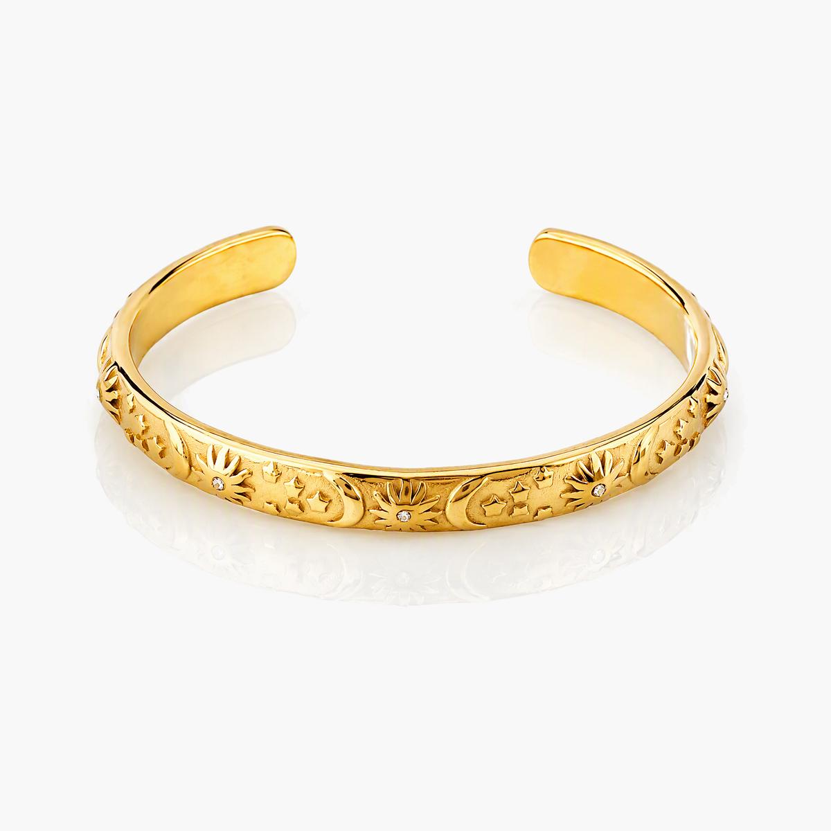 Vintage Floral Engraved Bangle